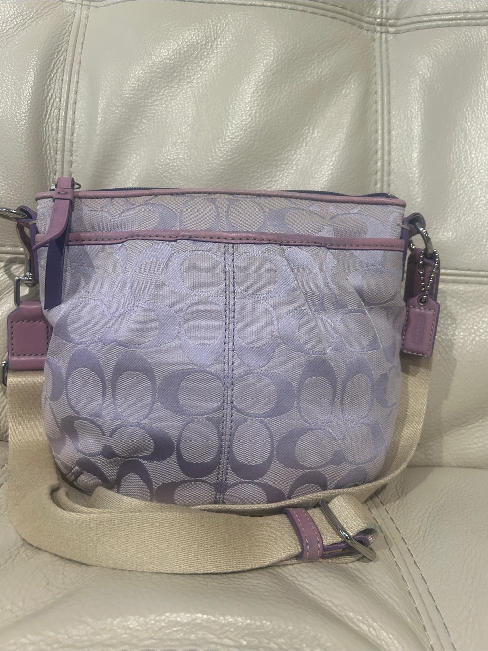Coach Signature Madison Vintage Lilac Small Crossbody Bag